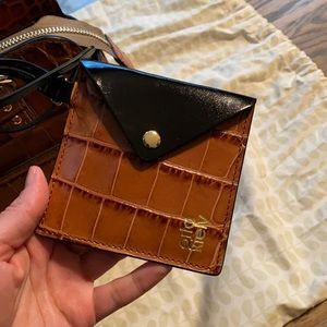 Orla Kiely croc leather hanging coin purse